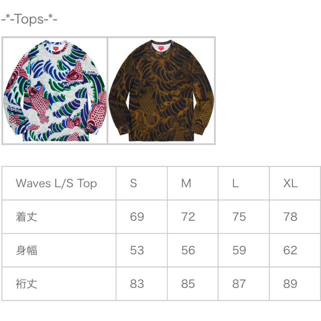 Supreme(シュプリーム)の新品未完封　supreme Waves L/S Top メンズのトップス(Tシャツ/カットソー(七分/長袖))の商品写真