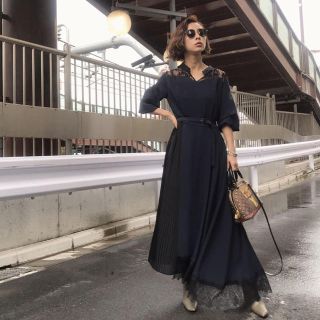 アメリヴィンテージ(Ameri VINTAGE)の【miyu様専用】ameri PLEATS LACE DRESS(ロングワンピース/マキシワンピース)