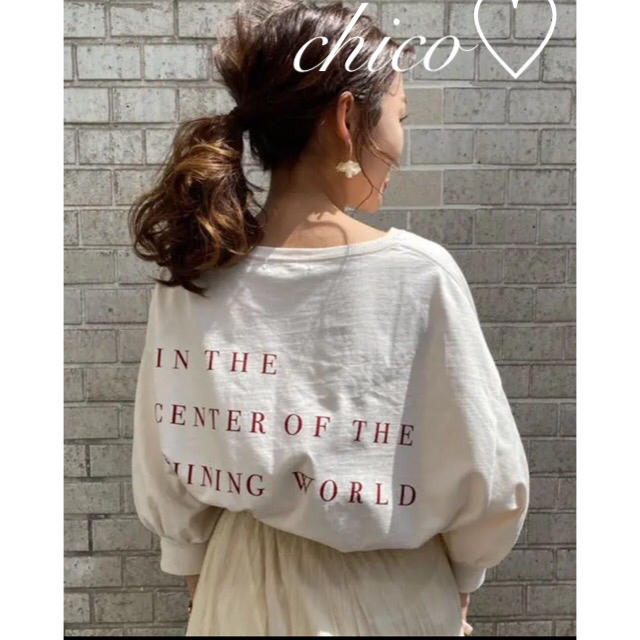 who's who Chico(フーズフーチコ)の今季♡チコ♡5部袖バックプリントビッグT レディースのトップス(Tシャツ(半袖/袖なし))の商品写真