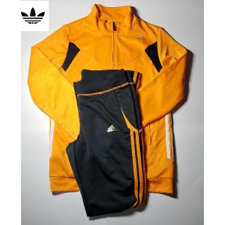 アディダス(adidas)のアディダス　レディース　ジャージ　上下　オレンジ×濃紺(ウェア)