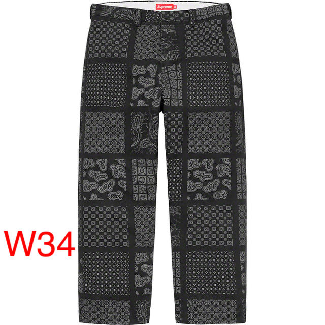 Supreme(シュプリーム)のSupreme Paisley Grid Chino Pant Black 34 メンズのパンツ(チノパン)の商品写真