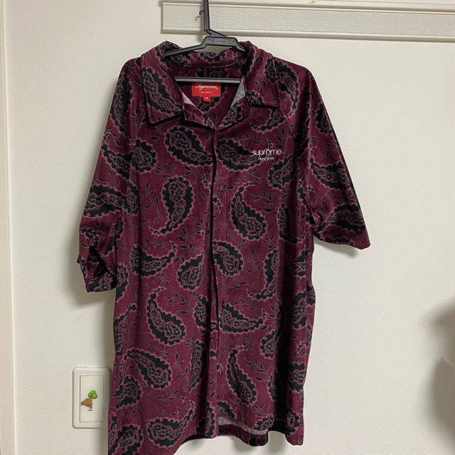 Lサイズ Supreme Velour S/S Shirt ペイズリー