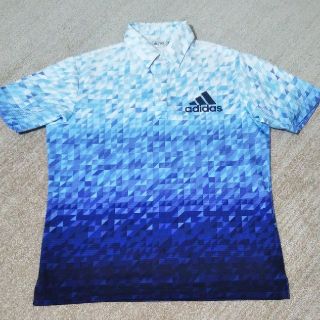 アディダス(adidas)のグラデーションプリント半袖ポロシャツ(ロイヤルブルー)(ウエア)