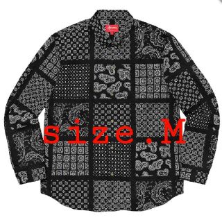 シュプリーム(Supreme)のM 黒 Supreme Paisley Grid Shirt ペイズリー シャツ(シャツ)