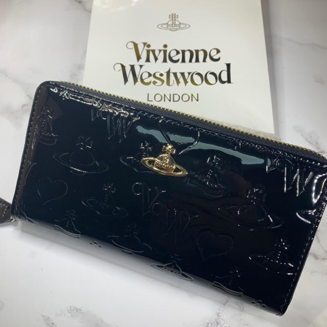 ヴィヴィアン Vivienne Westwood 長財布 エナメル 黒