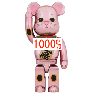 BE@RBRICK 招き猫 桃金メッキ 1000％(その他)