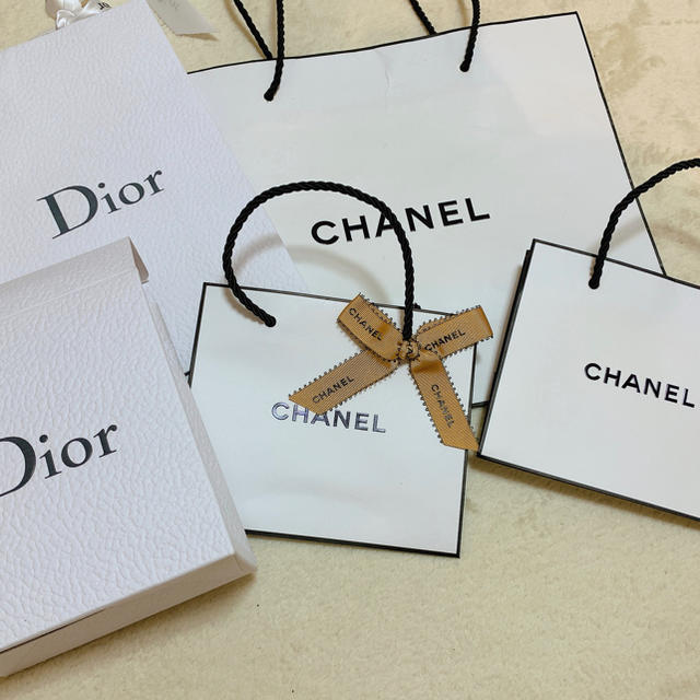 CHANEL(シャネル)のCHANEL ショップバック　DIOR ジョップバッグ　箱　リボン付き レディースのバッグ(ショップ袋)の商品写真