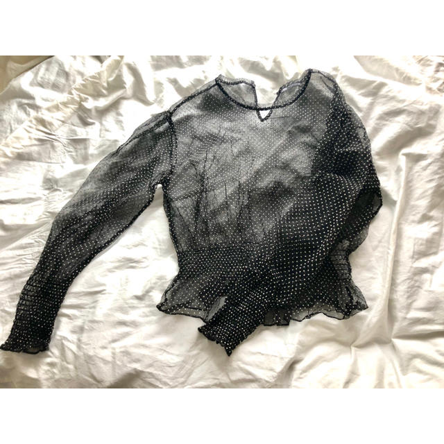 ZARA(ザラ)のZARA ドットチュールトップス レディースのトップス(シャツ/ブラウス(長袖/七分))の商品写真