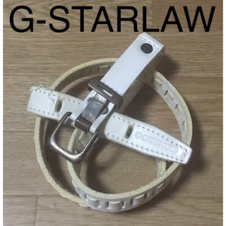 ジースター(G-STAR RAW)の訳あり g-star law 本革 レディース ホワイト 細ベルト(ベルト)