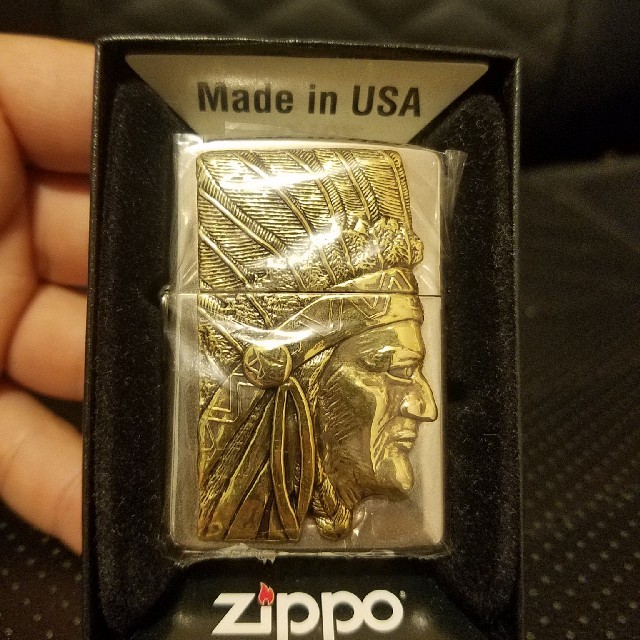 2022春の新作 ZIPPO - 【激レア】Zippo インディアン 92年製 ゴールド タバコグッズ
