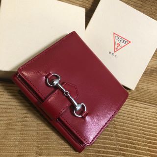 ゲス(GUESS)のGUESS 折り財布 レッド(財布)