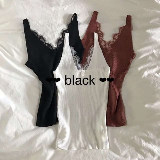 TODAYFUL(トゥデイフル)のlace rib camisole ♥ レースリブキャミソール - black レディースのトップス(キャミソール)の商品写真