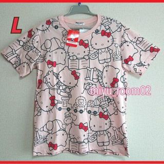 ハローキティ(ハローキティ)の【新品☆】ハローキティ Tシャツ(半袖P)綿100%☆L(Tシャツ(半袖/袖なし))