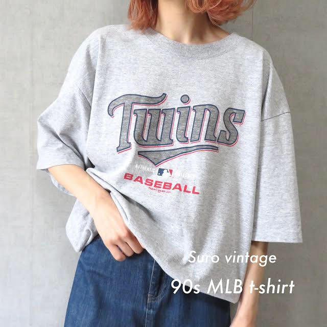 90s USA製 MLB TWINS tシャツ 女子 vintage