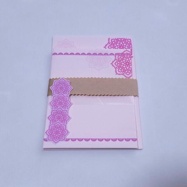 ピンク系１０～レターセット～ ハンドメイドの文具/ステーショナリー(カード/レター/ラッピング)の商品写真