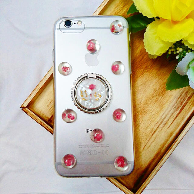 全機種対応 スマホリング 韓国 かわいい スマホケース ハンドメイド かすみ草の通販 By Aki S Shop ラクマ