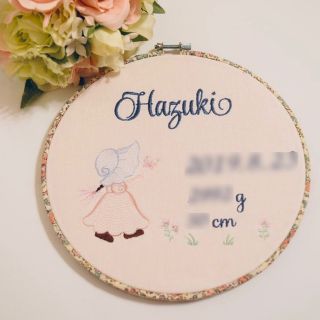 ha_chan_823様専用♡リバティ刺繍枠のバースボード(命名紙)