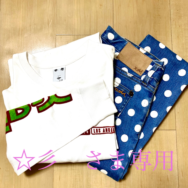 ☆彡　さま専用　X-girl Tシャツワンピ　水玉デニム