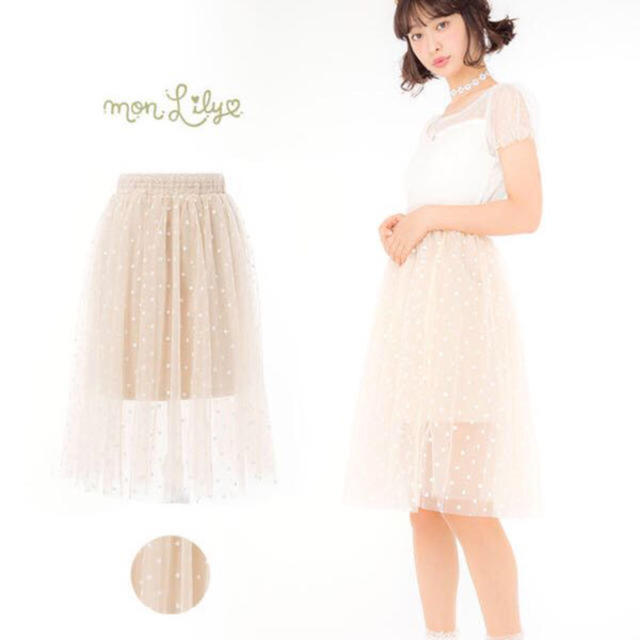 mon Lily(モンリリィ)のmonlily ドットチュールスカート レディースのスカート(ひざ丈スカート)の商品写真
