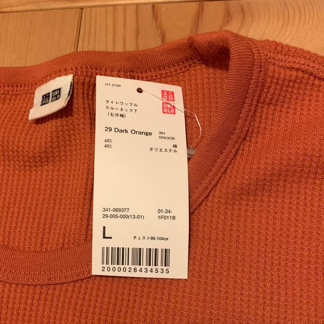 UNIQLO(ユニクロ)のお値下げ★ユニクロ　ライトワッフル　クルーネックT（七分袖） レディースのトップス(Tシャツ(長袖/七分))の商品写真