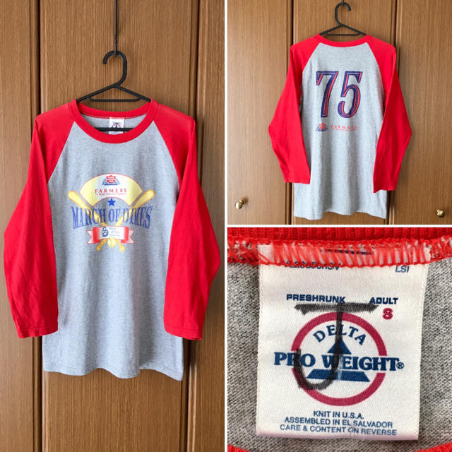 Santa Monica(サンタモニカ)の希少 USA VINTAGE DELTA MoD ラグランTシャツ カットソー レディースのトップス(Tシャツ(長袖/七分))の商品写真