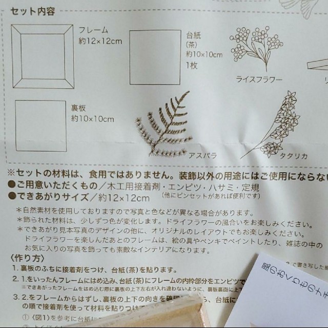 FELISSIMO(フェリシモ)のドライフラワーフレームキットb ハンドメイドのインテリア/家具(インテリア雑貨)の商品写真