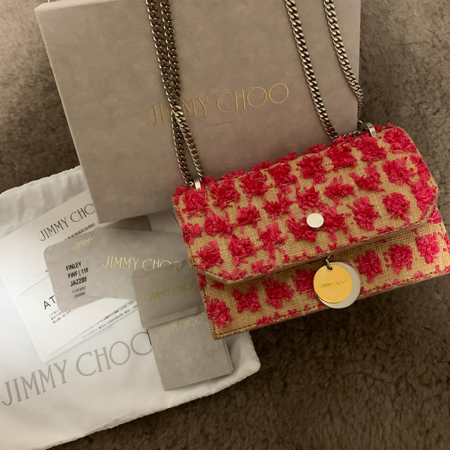 JIMMY CHOO 美品　ストロー素材　チェーンバック ジミーチュウ