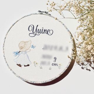 h.m___119803様専用♡リバティ刺繍枠のバースボード(命名紙)