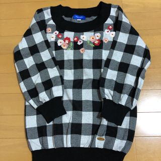 バーバリーブルーレーベル(BURBERRY BLUE LABEL)のブルーレーベルクレストブリッジ＊フラワー刺繍＊ギンガムチェックプルオーバー春服(カットソー(長袖/七分))