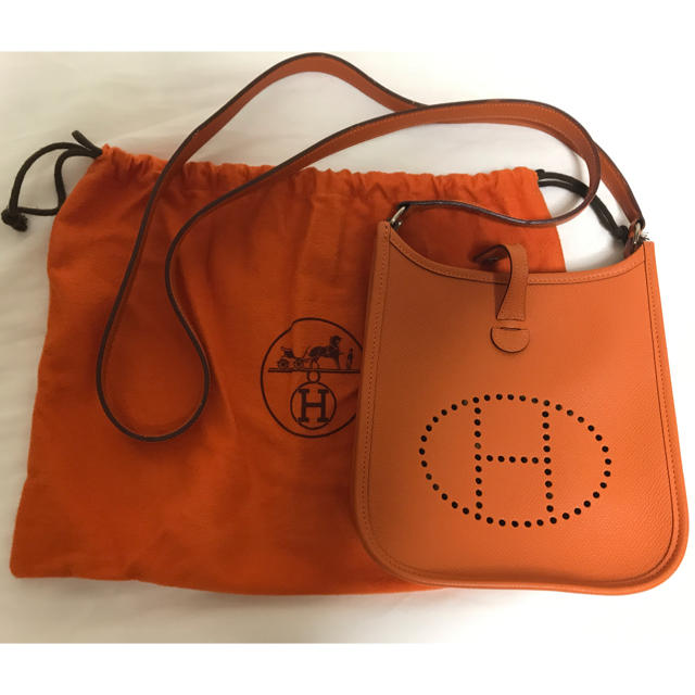 エヴリンtpm【極美品】HERMES エルメス エブリン TPM オレンジ 正規品