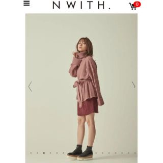 【購入者決定済み】nwith バイカラーニットワンピース　ピンク(ニット/セーター)