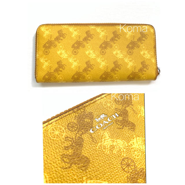 COACH - 新品 COACH コーチ 長財布 馬車柄 黄色 イエロー ホース