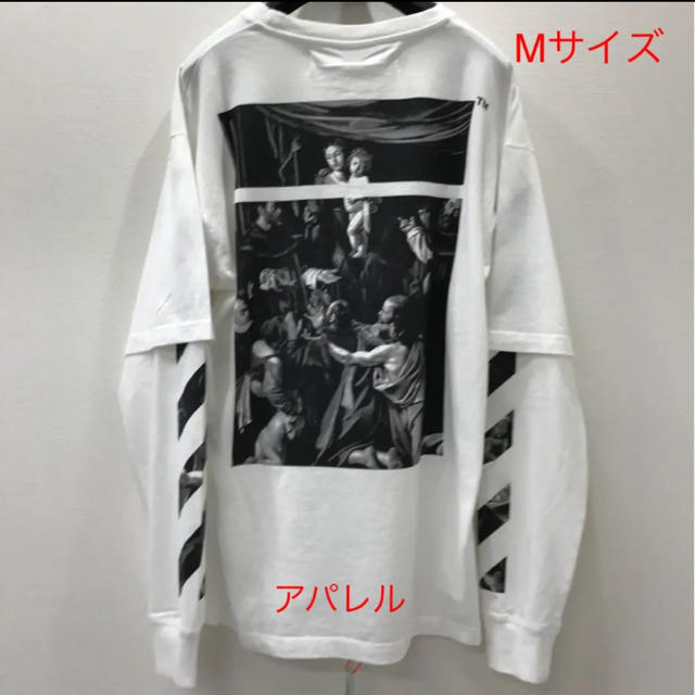 メンズ新品20SS OFF-WHITE カラヴァッジョ ダブルスリーブ Tシャツ M