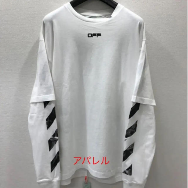 OFF-WHITE(オフホワイト)の新品20SS OFF-WHITE カラヴァッジョ ダブルスリーブ Tシャツ M メンズのトップス(Tシャツ/カットソー(七分/長袖))の商品写真