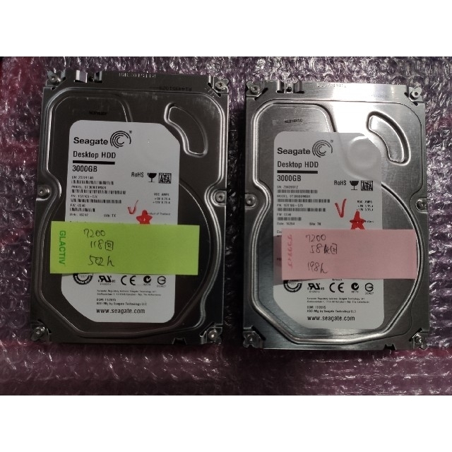 ☆使用時間少なめ！☆Seagate HDD 3TB 2個セットbarracuda