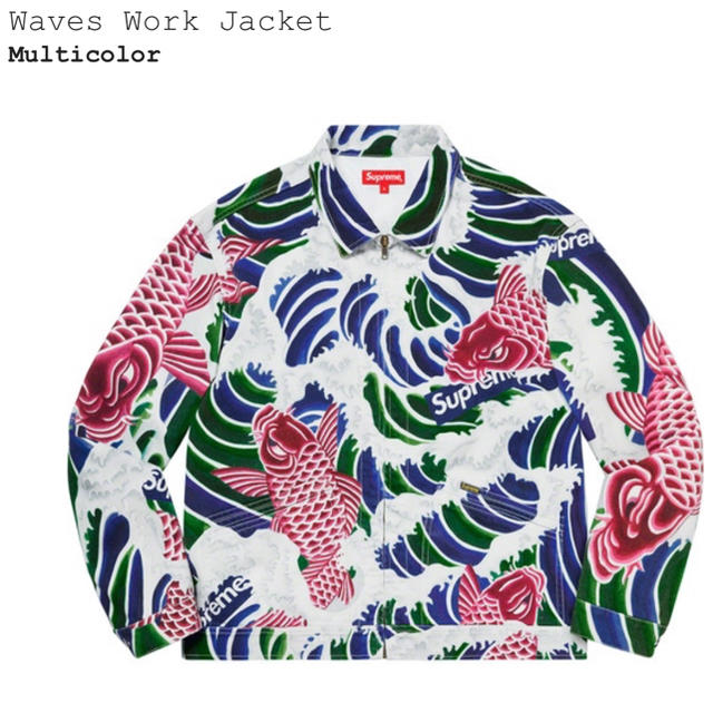 国内正規品　supreme Waves Work Jacket LGジャン/デニムジャケット