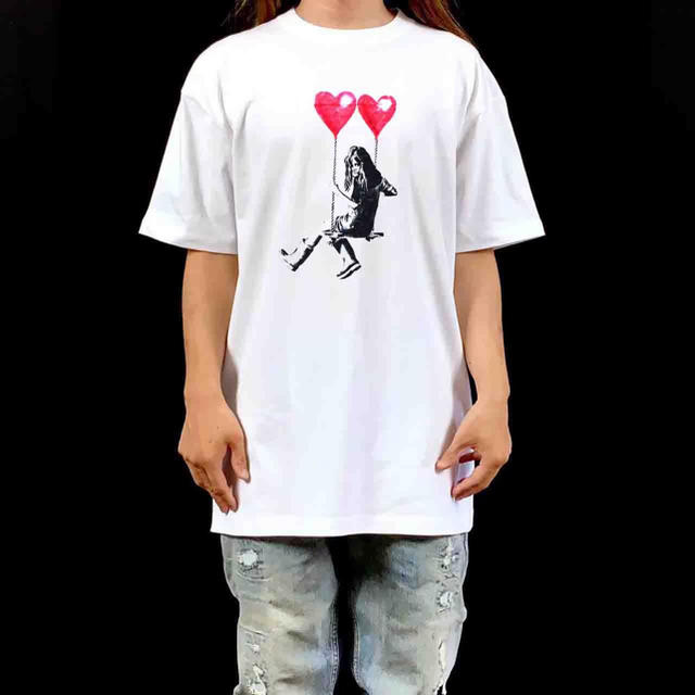 新品 バンクシー BANKSY 風船 ブランコ グラフィティ ビッグ Tシャツ | フリマアプリ ラクマ