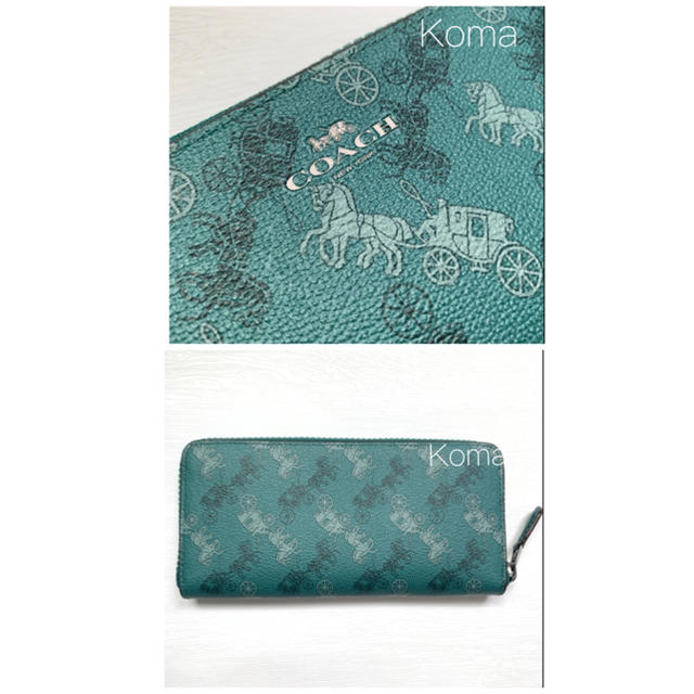 COACH - 新品 COACH コーチ 長財布 馬車 ホース キャリッジ グリーンの