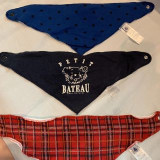 プチバトー(PETIT BATEAU)のプチバトー　スタイ　3枚セット(ベビースタイ/よだれかけ)