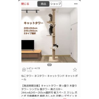 かな★様専用キャットタワー 定価7980円 245〜265cm 突っ張り(猫)