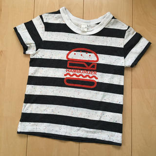 Tシャツ　100cm  ハンバーガー　ボーダー(Tシャツ/カットソー)