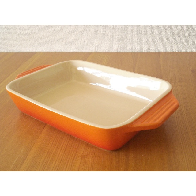 LE CREUSET - ルクルーゼ レクタンギュラーディッシュ L オレンジ 新品 グラタン皿 耐熱の通販 by たこぶー's shop