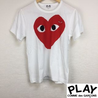 コムデギャルソン(COMME des GARCONS)の美品 プレイコムデギャルソン 半袖Tシャツ レディース ホワイト サイズL(Tシャツ(半袖/袖なし))