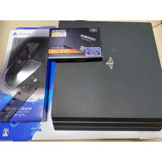 プレイステーション4(PlayStation4)のPS4 PRO CUH-7000 SSD 1TB 純正スタンド おまけソフト(家庭用ゲーム機本体)