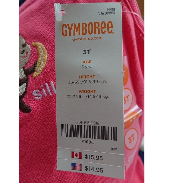 GYMBOREE(ジンボリー)の袖フリル 新品タグ付き $14.95 キッズ/ベビー/マタニティのキッズ服女の子用(90cm~)(Tシャツ/カットソー)の商品写真