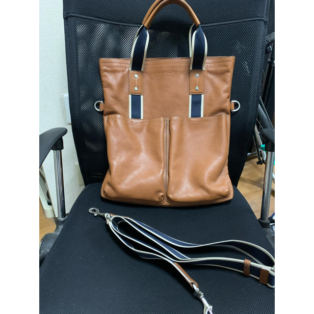 COACHコーチレザートートバッグ メンズ 状態良好 国内正規品 ブラウン
