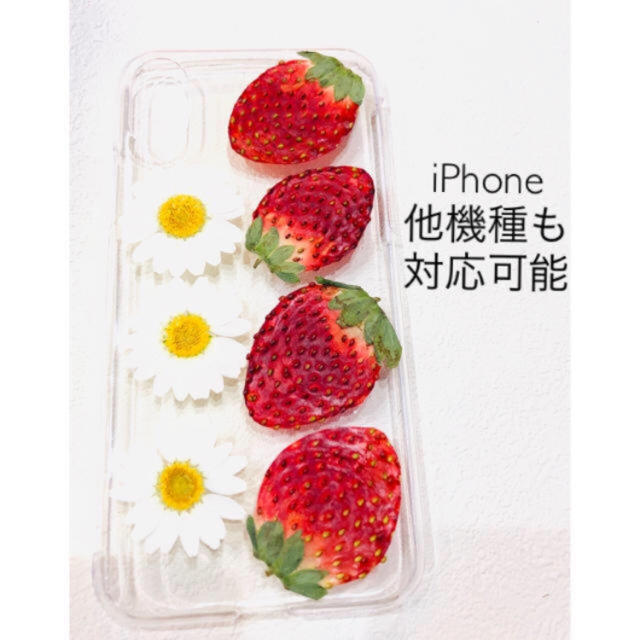 ハンドメイド　iPhoneケース　スマホケース  押し花　押しフルーツ ハンドメイドのスマホケース/アクセサリー(スマホケース)の商品写真