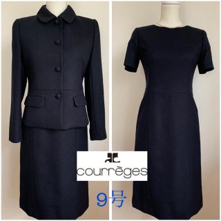 クレージュ(Courreges)のCourreges クレージュ ワンピーススーツ 濃紺 サイズM シルク混(スーツ)