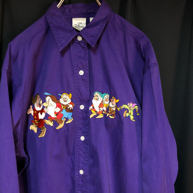 激レア  90’s ディズニー 白雪姫 七人の小人 刺繍 長袖シャツ