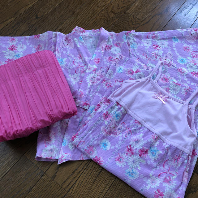 サンリオ(サンリオ)のぼんぼんりぼん 浴衣 キッズ/ベビー/マタニティのキッズ服女の子用(90cm~)(甚平/浴衣)の商品写真